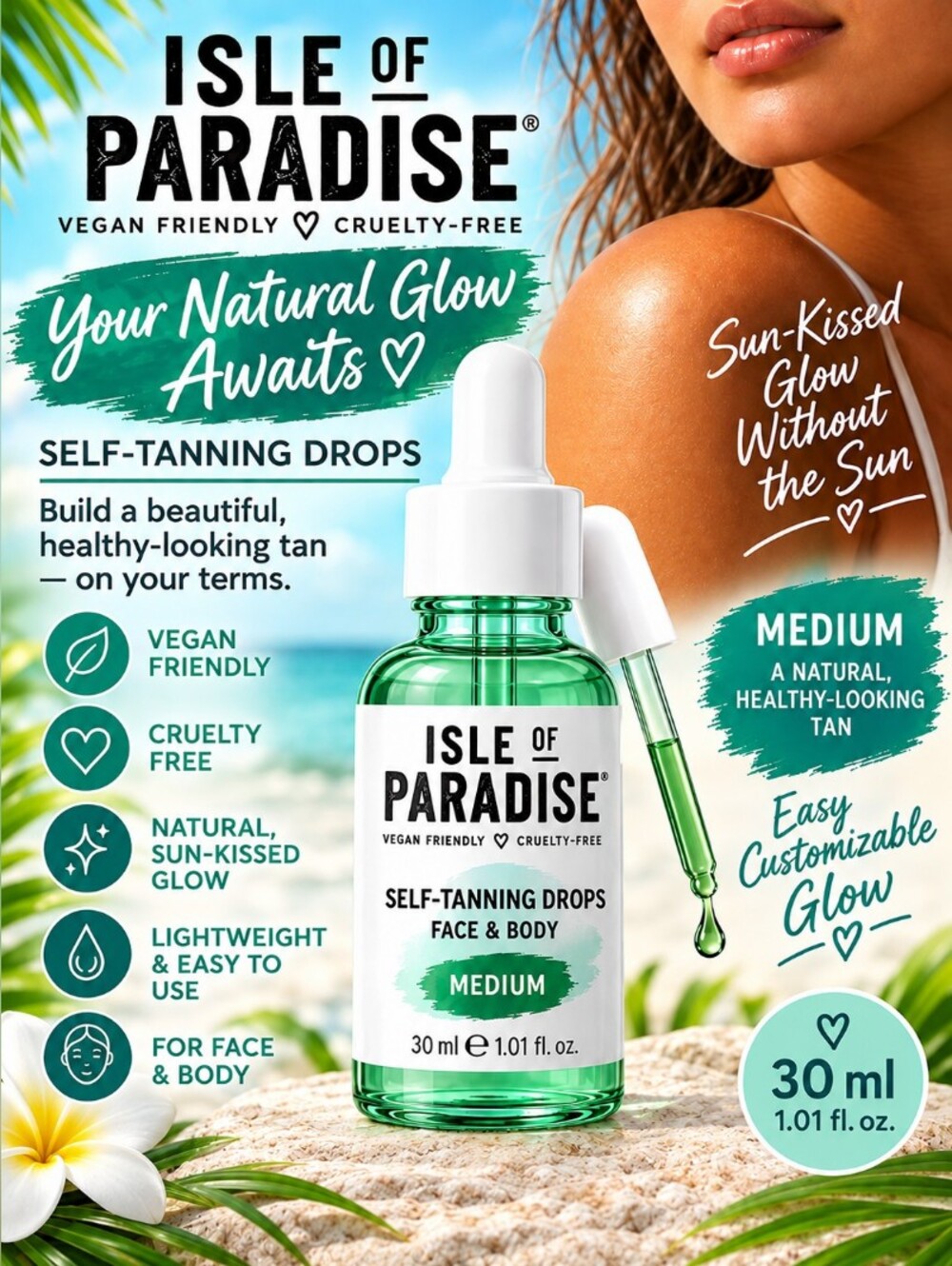 Isle of Paradise Self-Tanning Drops for Face & Body
